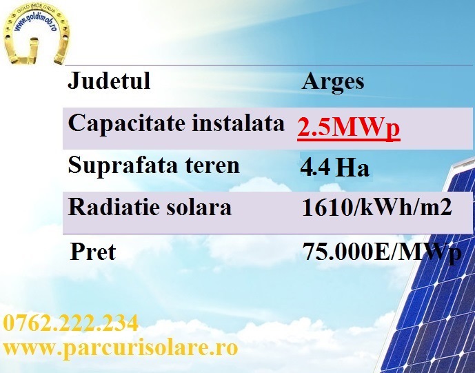 proiect parc fotovoltaic 2.5 mw